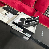 HIGH MARY JANE IN BLACK CALFSKIN AND SATIN